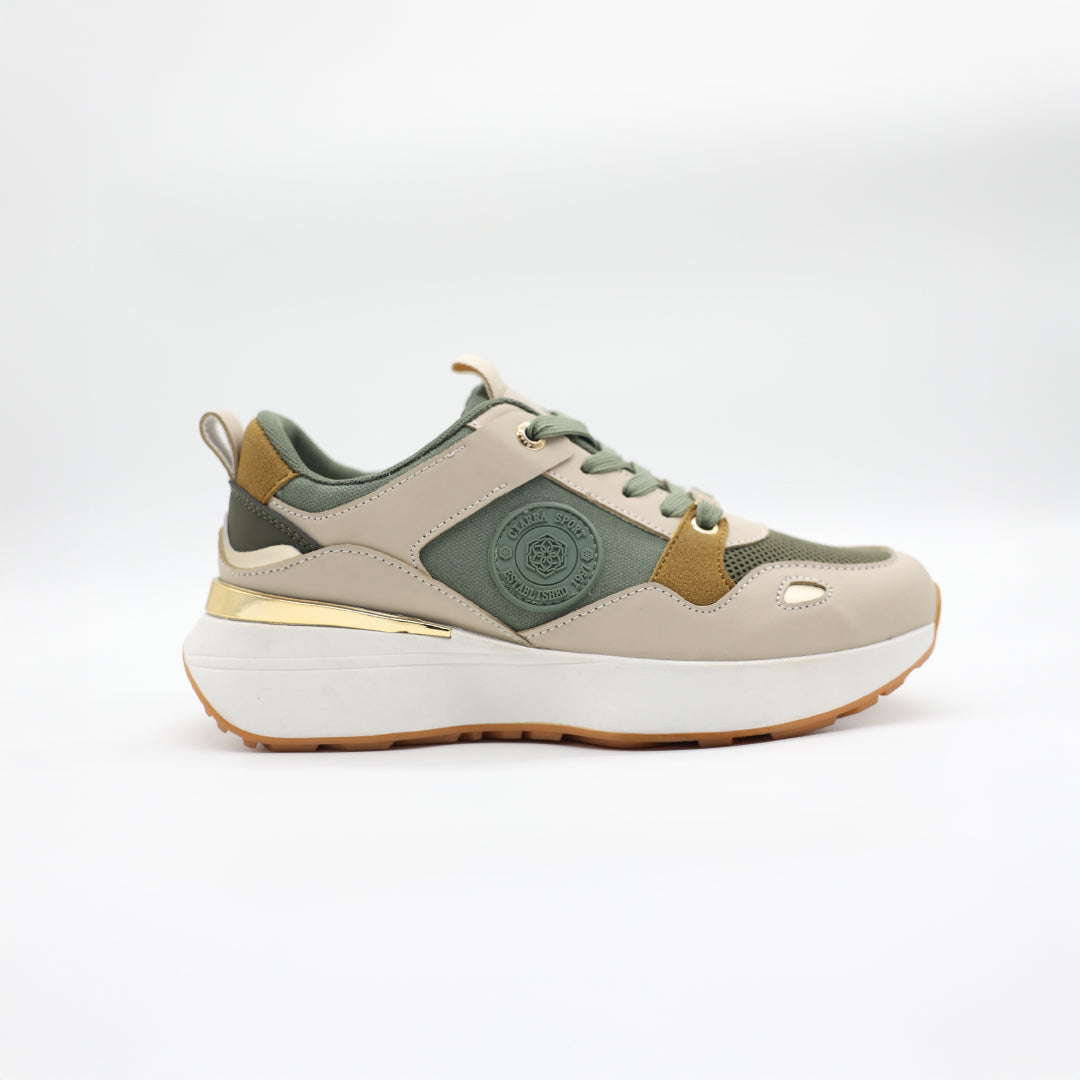 Ciarra Green And Taupe Sneaker