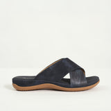Comfort Push In Sandal.Black Diamante