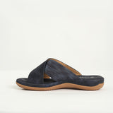 Comfort Push In Sandal.Black Diamante