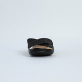 Comfort Push In Sandal.Black Diamante