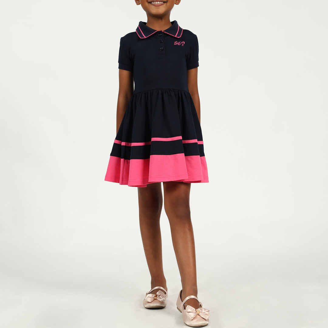Pre Girls Navy and Pink Tennis Golfer Dress
