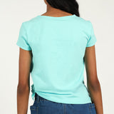 Big Girls Blue T-Shirt with Twist Detail