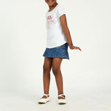 Girls White Short sleeve top with Bow Detailing
