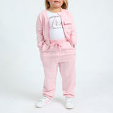 Girls Pink Zip Through Sweater