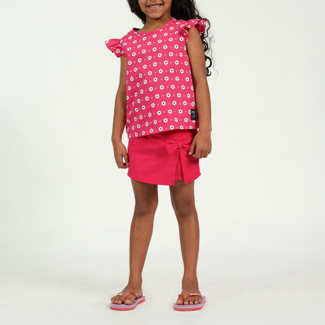 Girls Pink Skort with Tie Up