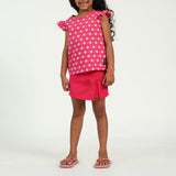 Girls Pink Skort with Tie Up