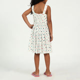 Girls Floral Shirring Dress