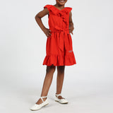 Girls Red Dress with Bow