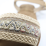 Weave Sandal.Diamante Trim Detail.