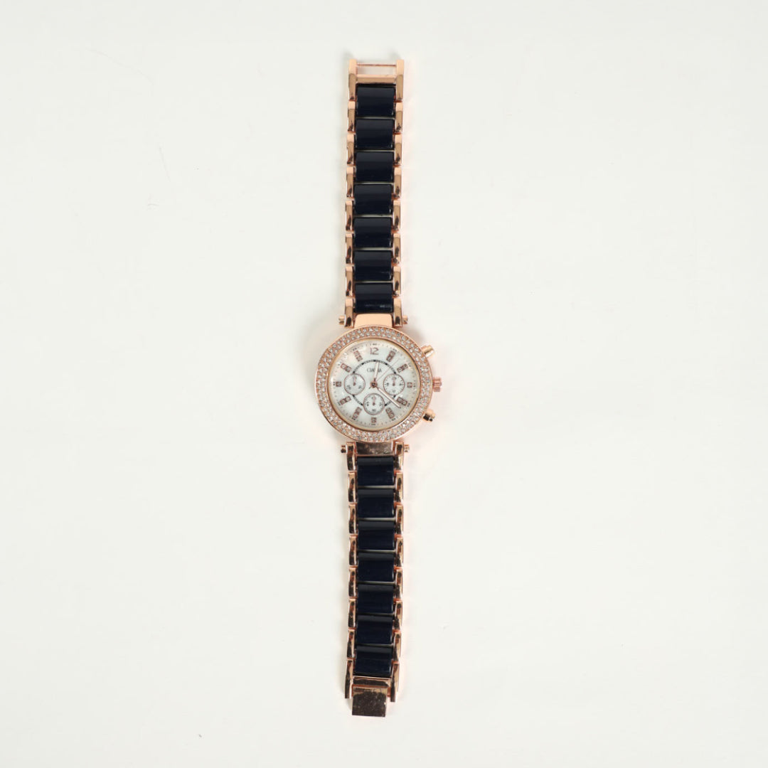 Metal Link Watch.Chrono + MOP Dial.
