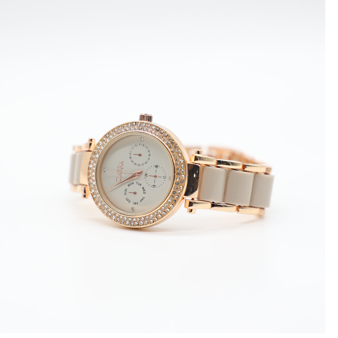 Metal Link Watch.Diamante Dial.