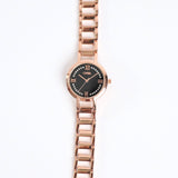 Fancy Strap Watch.Black + Diamante Dial.