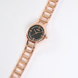 Fancy Strap Watch.Black + Diamante Dial.