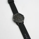 Tyre Resin Watch.Silver Frame And Gold Accented Dial.