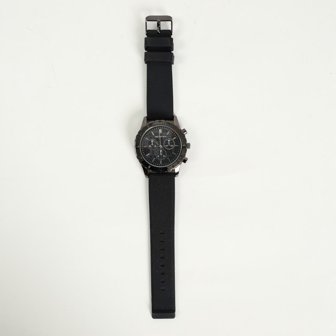 Textured Resin Watch.Silver Frame And Dial.Chrono.