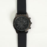 Textured Resin Watch.Silver Frame And Dial.Chrono.
