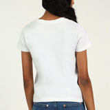 Girls White Graphic T-Shirt