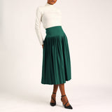 Ladies Green Pleated Skirt