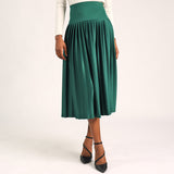 Ladies Green Pleated Skirt