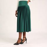 Ladies Green Pleated Skirt