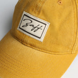 Washed Cotton Twill Dad Cap.Woven Badge.