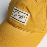 Washed Cotton Twill Dad Cap.Woven Badge.