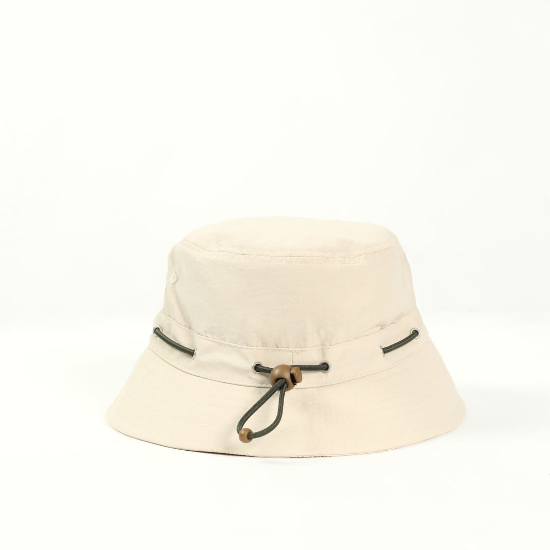 Bucket Hat.Fatigue Drawstring Detail.