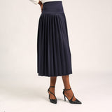 Ladies Navy Pleated Skirt