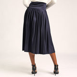 Ladies Navy Pleated Skirt