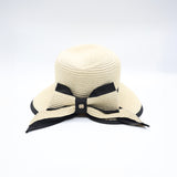 Downturn Bow Tie Straw Sun Hat.
