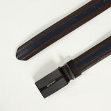 Stripe 35mm Belt.Silver Solid Buckle
