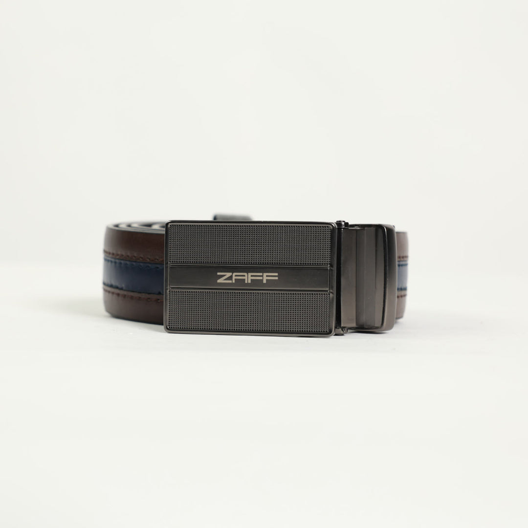 Stripe 35mm Belt.Silver Solid Buckle