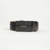 Stripe 35mm Belt.Silver Solid Buckle