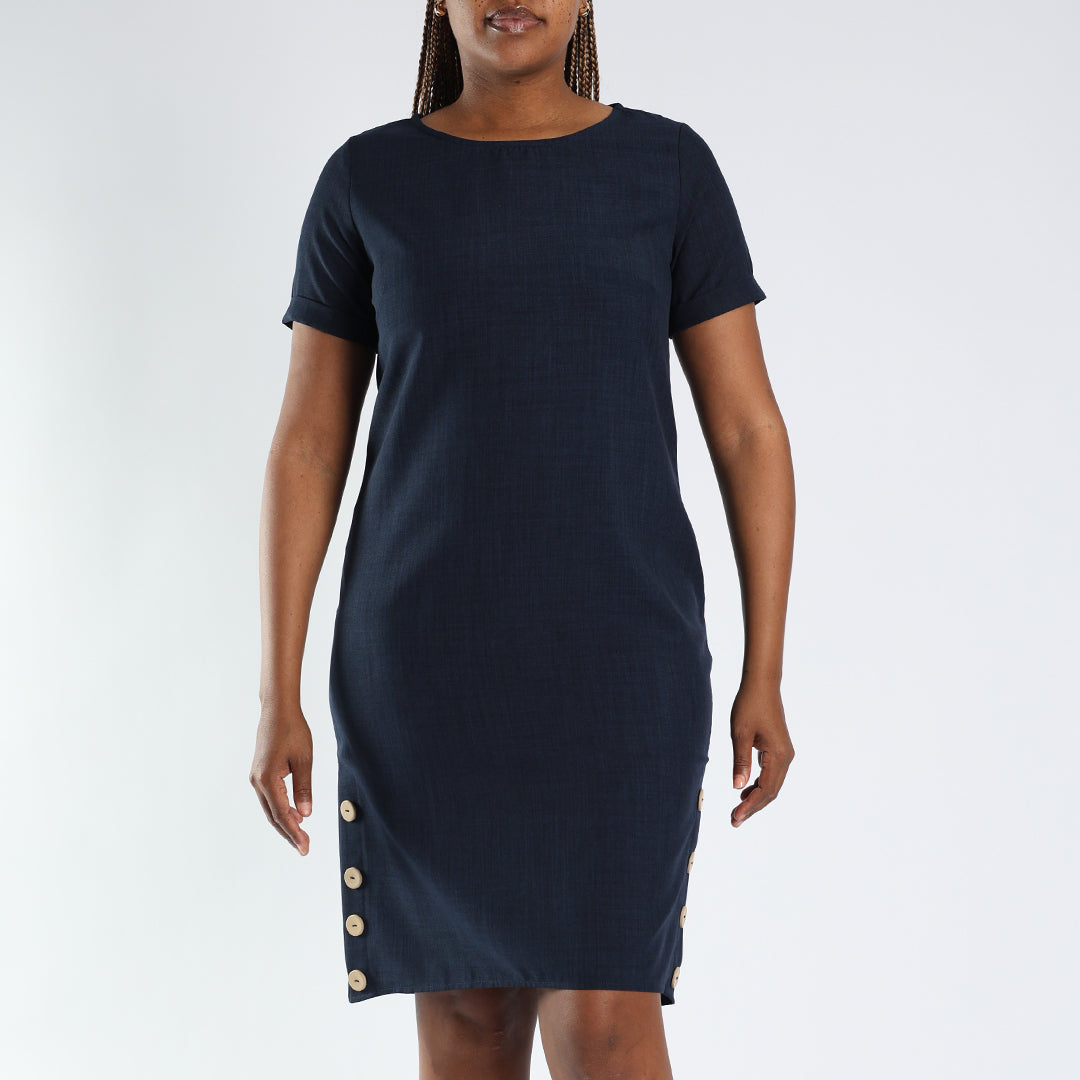 Black Button Dress