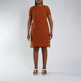 Rust Buttons Dress