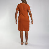 Rust Buttons Dress