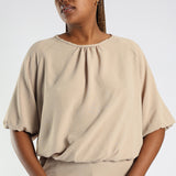 Ladies Light Stone Bubble Sleeve Top