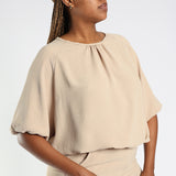 Ladies Light Stone Bubble Sleeve Top