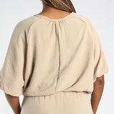 Ladies Light Stone Bubble Sleeve Top