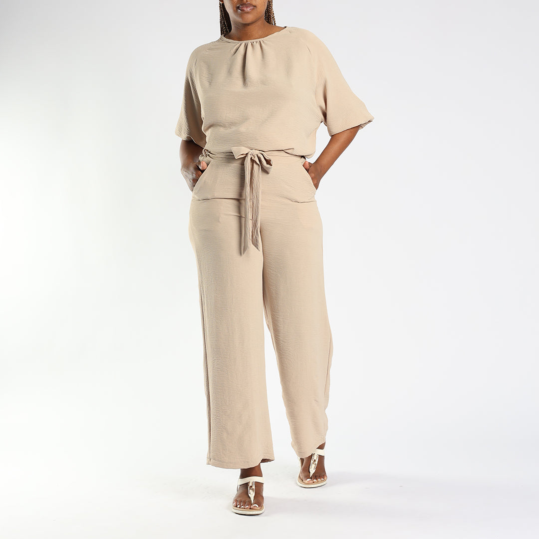 Ladies Light Stone Wide Leg Pant