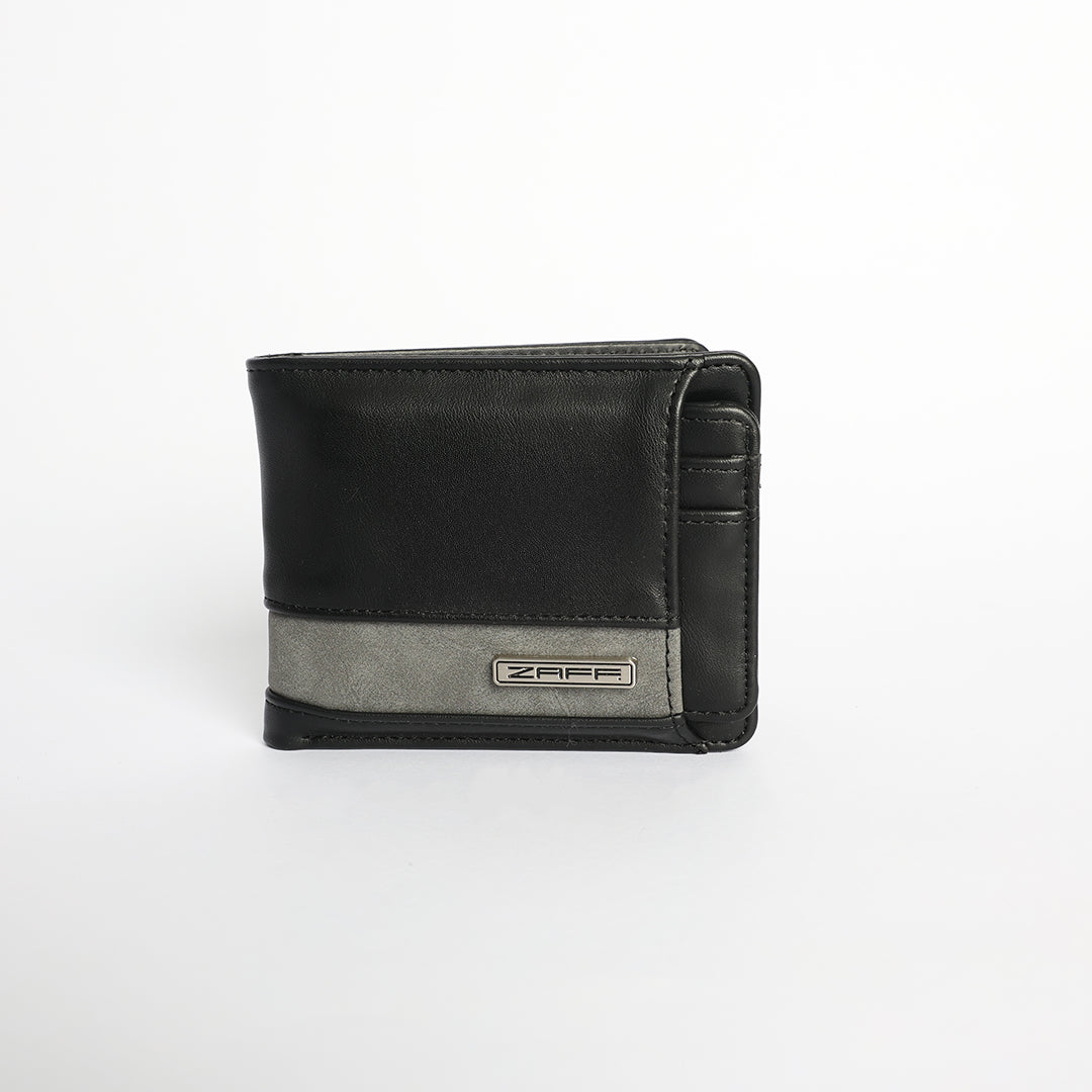 Flap Over Wallet.Clasp And Zip Detail.