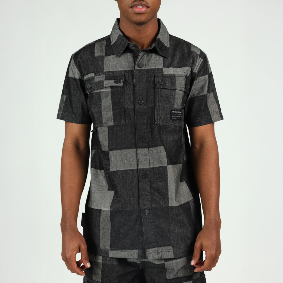 Mens Evolve Charcoal Denim Shirt