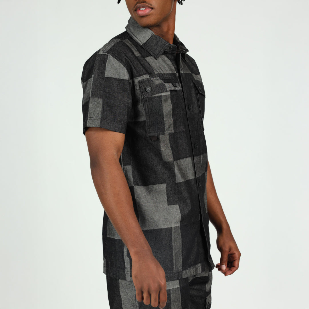 Mens Evolve Charcoal Denim Shirt