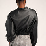 Black Pu Collar Jacket