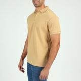 MENS MODA STONE WAFFLE TEXTURED S/S GOLFER