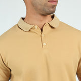 MENS MODA STONE WAFFLE TEXTURED S/S GOLFER