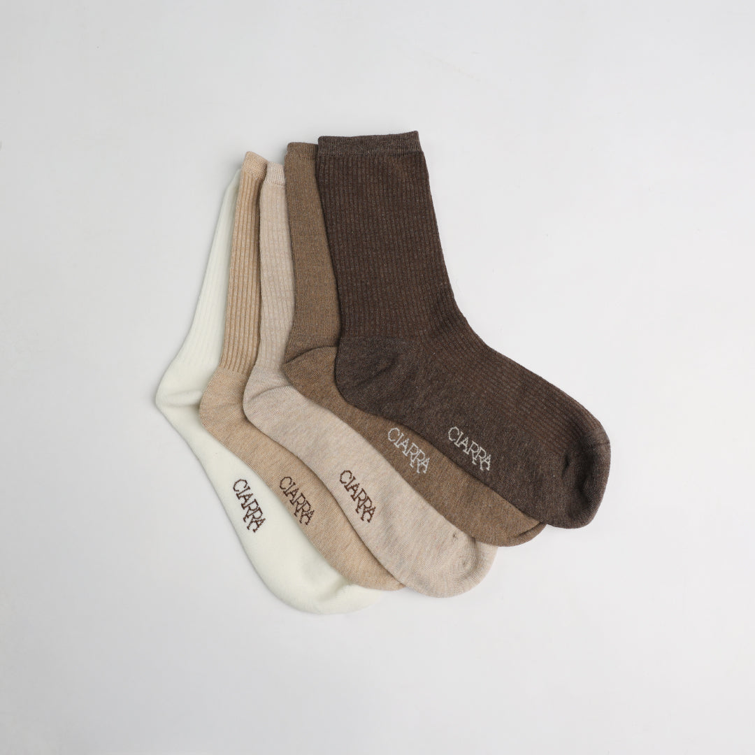 Ribbed 5 Pack Long Socks