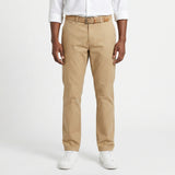 CAMEL REGULAR FIT PANTS WITH BELT AND INGOT DETAIL