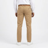 CAMEL REGULAR FIT PANTS WITH BELT AND INGOT DETAIL