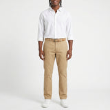 CAMEL REGULAR FIT PANTS WITH BELT AND INGOT DETAIL